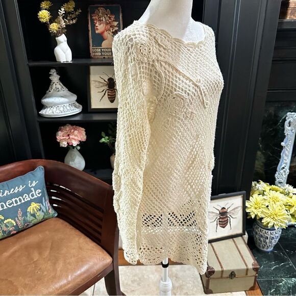 Hillary Paige vintage crochet floral tunic top dress size Small - Picture 4 of 11